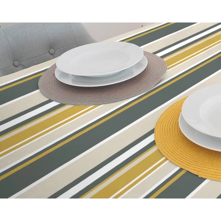 Tissu enduit 140 cm - SAVA ocre/grey
