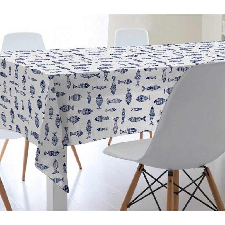 Tissu enduit 140 cm - REDA bleu