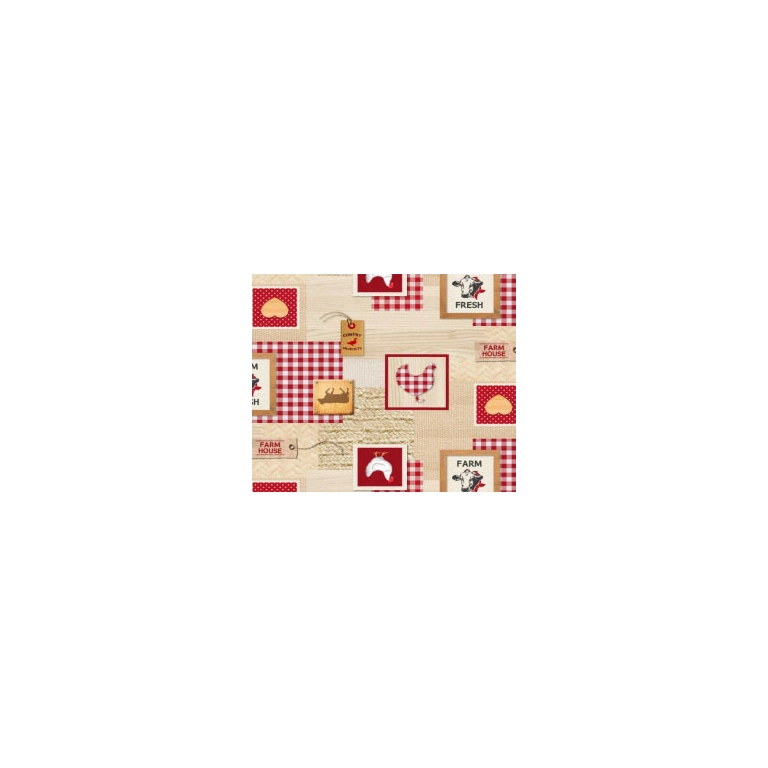 TOILE CIRÉE POULETTE rouge