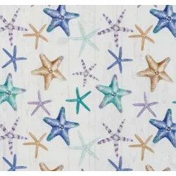 Tissu enduit 140 cm - STARFISH bleu