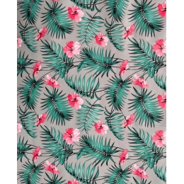 TOILE CIRÉE HIBISCUS gris clair