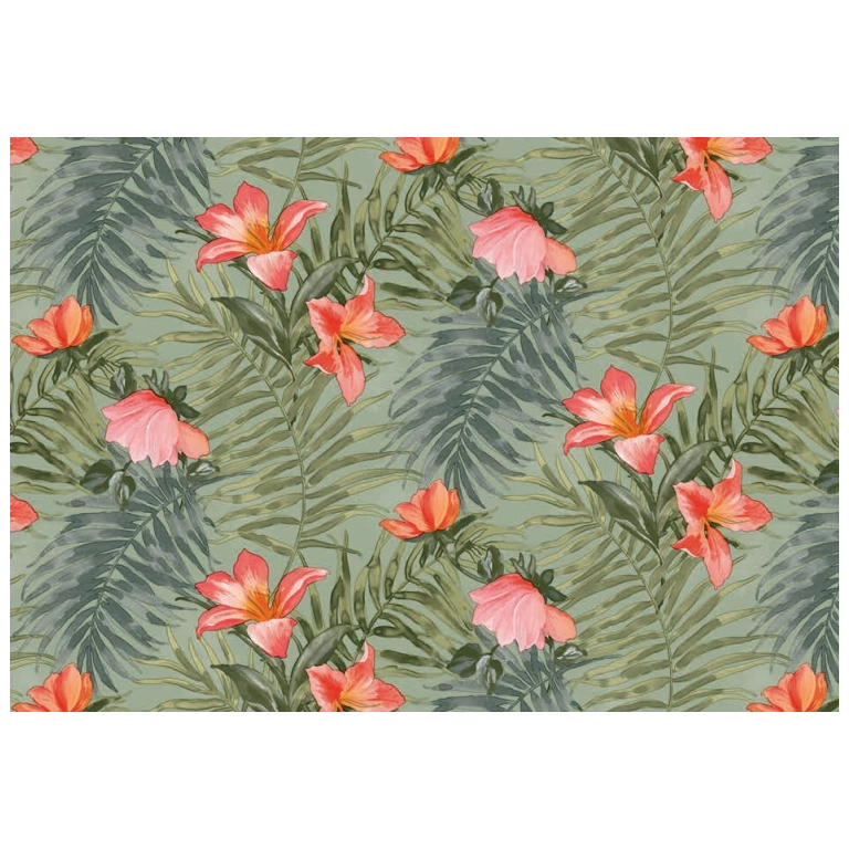 TOILE CIRÉE FLEURI vert TOILE CIRÉE FLEURI vert