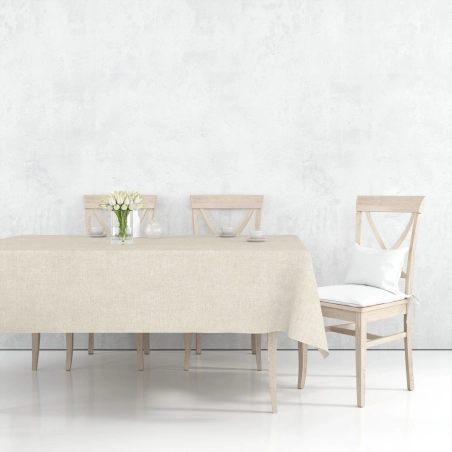 Nappage en tissu beige naturel - Nappe d'intérieur en coton lin beige Nappage en tissu beige naturel - Nappe d'intérieur en coton lin beige