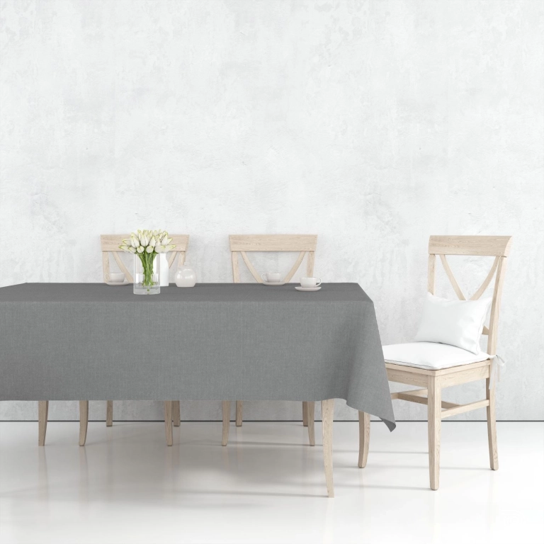 Nappage en tissu gris ardoise - Nappe d'intérieur en coton gris foncé Nappage en tissu gris ardoise - Nappe d'intérieur en coton gris foncé