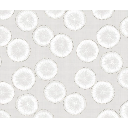 Toile cirée art déco blanc - Nappe cirée claire et dorée