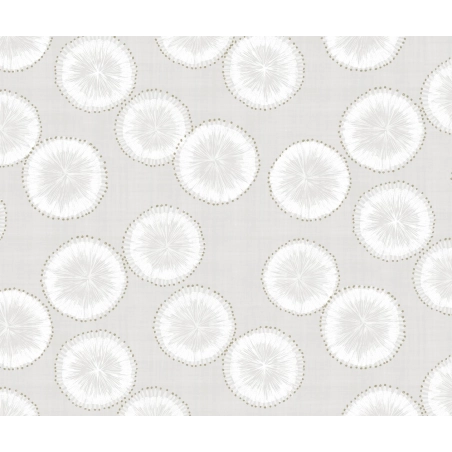 Toile cirée art déco blanc - Nappe cirée claire et dorée
