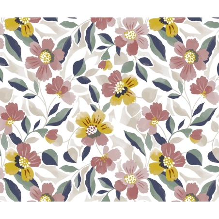 Toile cirée florale printanière - Nappe cirée fleur de saison