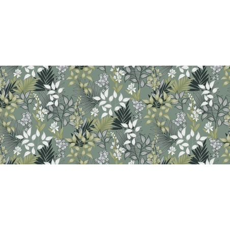 Toile cirée feuillage vert - Nappe Toile cirée nature verte Toile cirée feuillage vert - Nappe Toile cirée nature verte