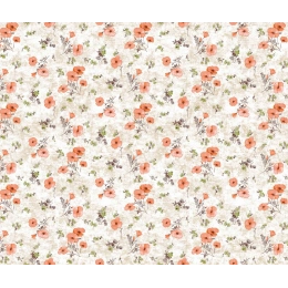 Toile cirée Florale orange - Nappe printanière florale