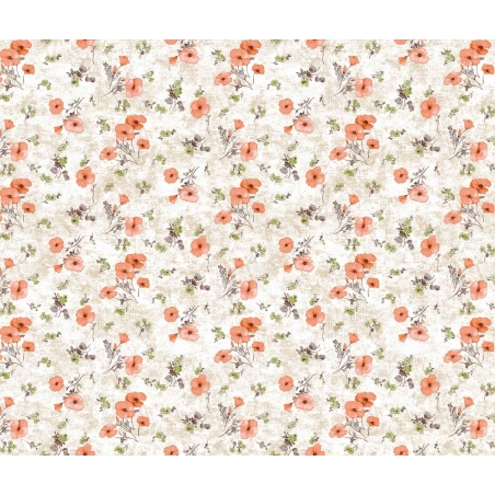 Toile cirée Florale orange - Nappe printanière florale