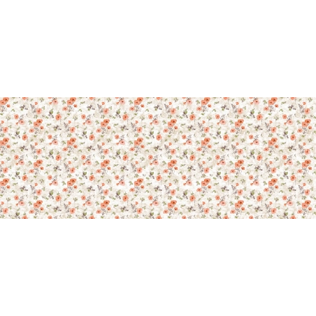 Toile cirée Florale orange - Nappe printanière florale Toile cirée Florale orange - Nappe printanière florale