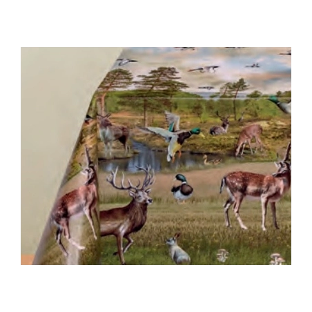Toile cirée Rambouillet nature - Nappe thème chasse