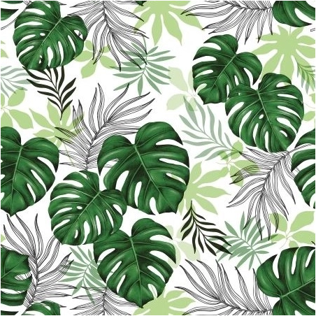 Toile cirée GUYANE vert - Nappe toile cirée tropicale