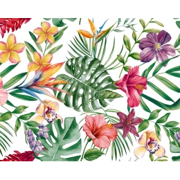 Toile cirée Caraïbes color - Nappe toile cirée fleurie et tropicale