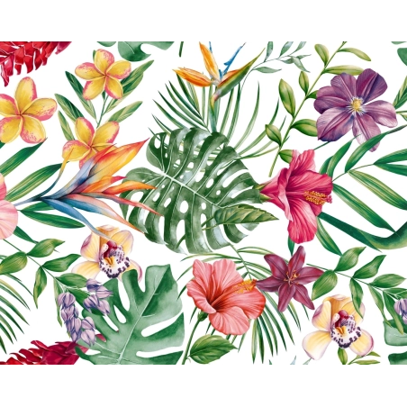 Toile cirée Caraïbes color - Nappe toile cirée fleurie et tropicale