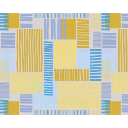 Toile cirée Géométrique bleu jaune - Nappe toile cirée rectangle