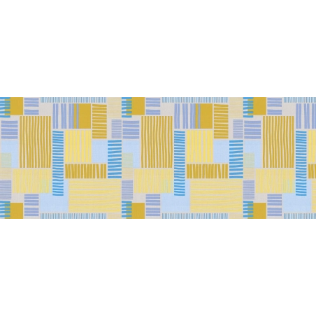 Toile cirée Géométrique bleu jaune - Nappe toile cirée rectangle Toile cirée Géométrique bleu jaune - Nappe toile cirée rectangle
