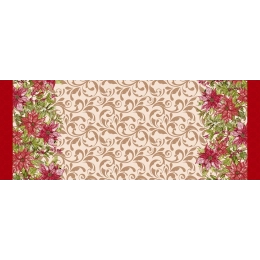 Toile cirée baroque oriental - Nappe cirée fleur printanière au mètre