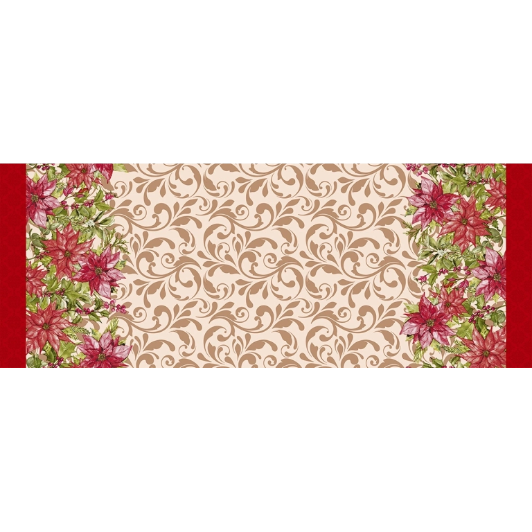 Toile cirée baroque oriental - Nappe cirée fleur printanière au mètre Toile cirée baroque oriental - Nappe cirée fleur printanière au mètre