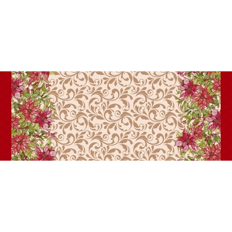 Toile cirée baroque oriental - Nappe cirée fleur printanière au mètre Toile cirée baroque oriental - Nappe cirée fleur printanière au mètre