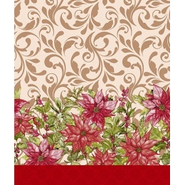 Toile cirée baroque oriental - Nappe cirée fleur printanière au mètre