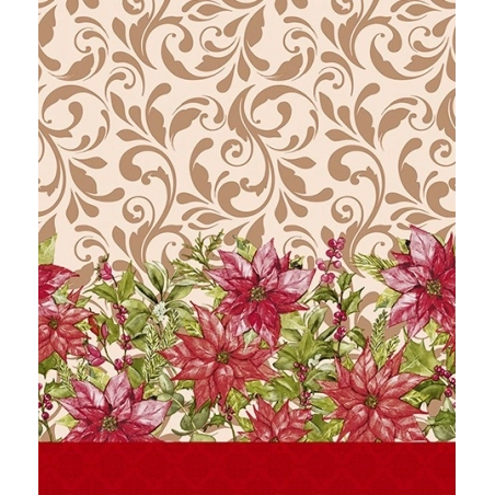 Toile cirée baroque oriental - Nappe cirée fleur printanière au mètre