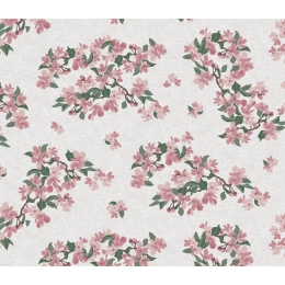 Toile cirée rose Cerisier Japon - Nappe printanière Japon rose