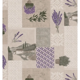 Toile cirée Méditerranée - Nappe provençale beige à la lavande
