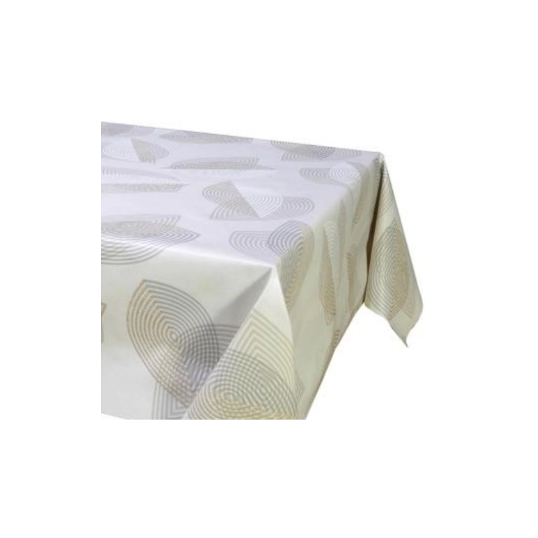 Toile cirée design sable - Nappe de table beige bleu 160 cm Toile cirée design sable - Nappe de table beige bleu 160 cm