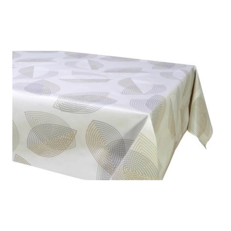 Toile cirée design sable - Nappe de table beige bleu 160 cm Toile cirée design sable - Nappe de table beige bleu 160 cm