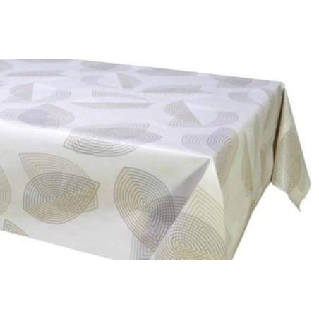 Toile cirée design sable - Nappe de table beige bleu 160 cm Toile cirée design sable - Nappe de table beige bleu 160 cm