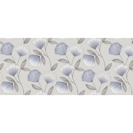 Toile cirée feuillage bleu - Nappe de table ginko bleu 160 cm Toile cirée feuillage bleu - Nappe de table ginko bleu 160 cm