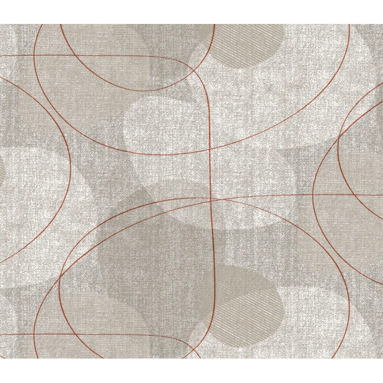 Toile cirée design beige rouge - Nappe de table courbe rouge 160 cm Toile cirée design beige rouge - Nappe de table courbe rouge 160 cm