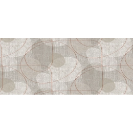 Toile cirée design beige rouge - Nappe de table courbe rouge 160 cm