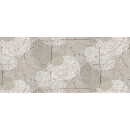 Toile cirée design beige rouge - Nappe de table courbe rouge 160 cm Toile cirée design beige rouge - Nappe de table courbe rouge 160 cm