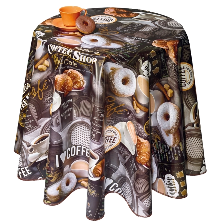 Toile cirée 140 cm - petit déjeuné - Nappe de cuisine COFFEE SHOP