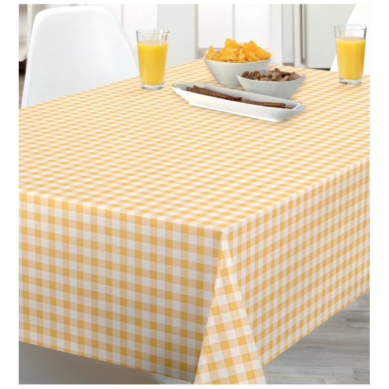 Nappe à carreaux jaune et blanc - Toile cirée à carreaux jaune