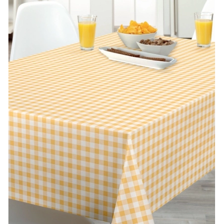 Nappe à carreaux jaune et blanc - Toile cirée à carreaux jaune