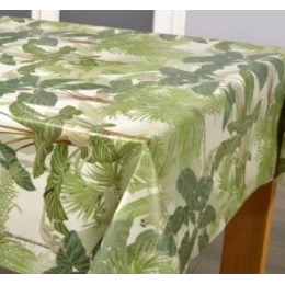 Toile cirée jungle vert 153 - Nappe toile cirée feuillage vert