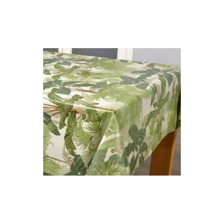 Toile cirée jungle vert 153 - Nappe toile cirée feuillage vert