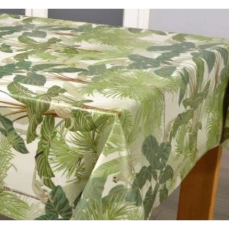 Toile cirée jungle vert 153 - Nappe toile cirée feuillage vert