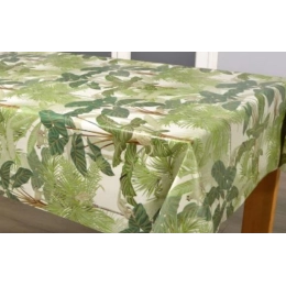 Toile cirée jungle vert 153 - Nappe toile cirée feuillage vert