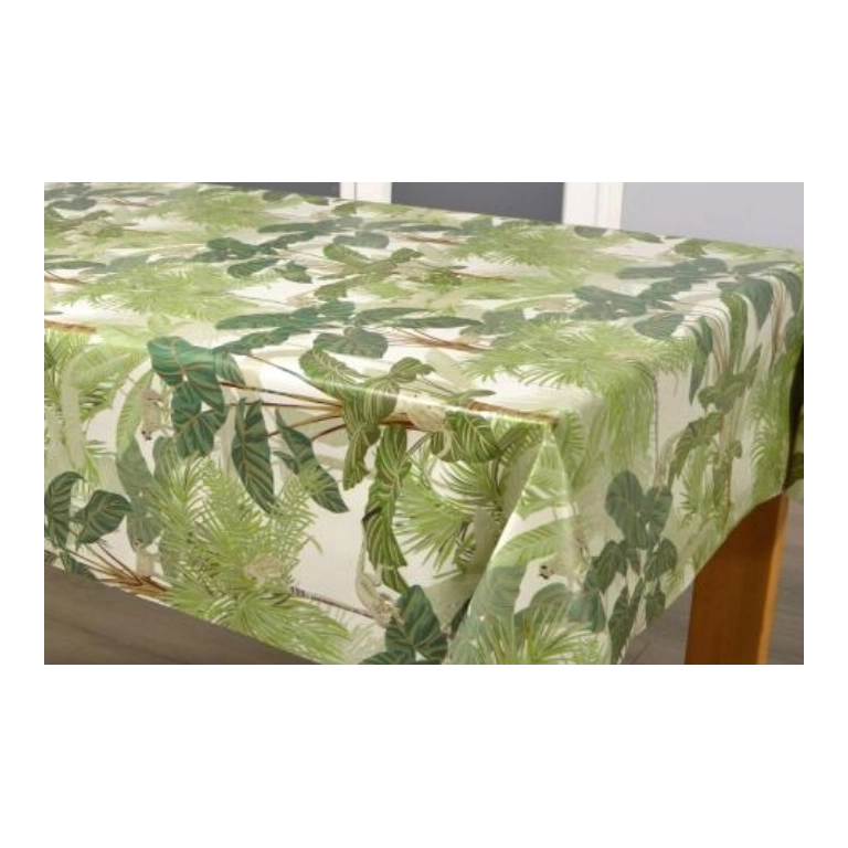 Toile cirée jungle vert 153 - Nappe toile cirée feuillage vert