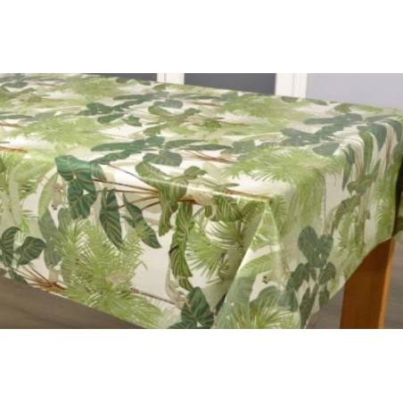 Toile cirée jungle vert 153 - Nappe toile cirée feuillage vert