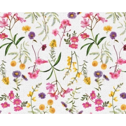 Toile cirée Florale jaune - Nappe printanière bouquet de fleurs