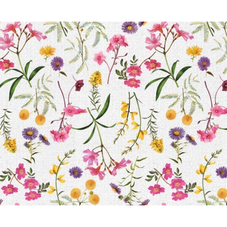 Toile cirée Florale jaune - Nappe printanière bouquet de fleurs