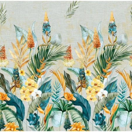 Toile cirée faune chemin de table - Nappe cirée feuillage nature