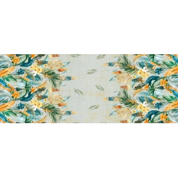 Toile cirée faune chemin de table - Nappe cirée feuillage nature