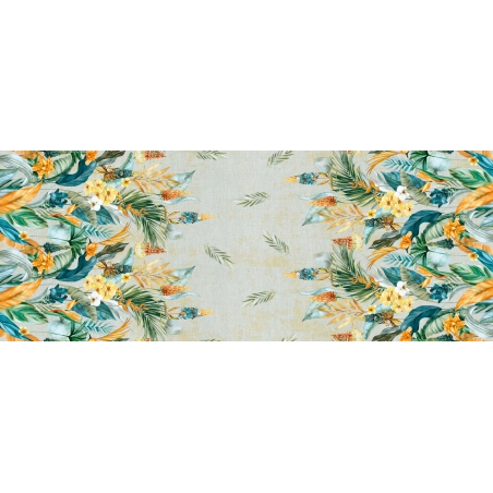 Toile cirée faune chemin de table - Nappe cirée feuillage nature Toile cirée faune chemin de table - Nappe cirée feuillage nature