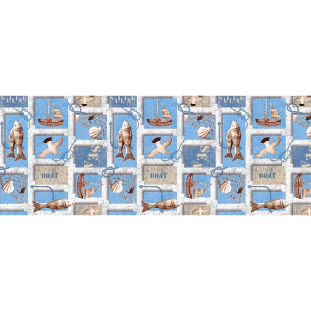 Toile cirée marino marin - nappe cirée pour le bord de mer